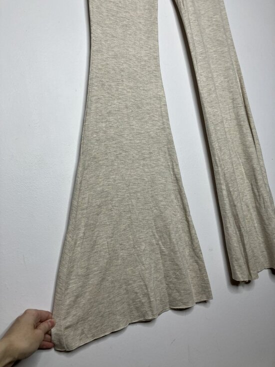 Three Bird Nest Small Oatmeal Flare Pants Rayon Stretch Lounge New - Picture 3 of 8